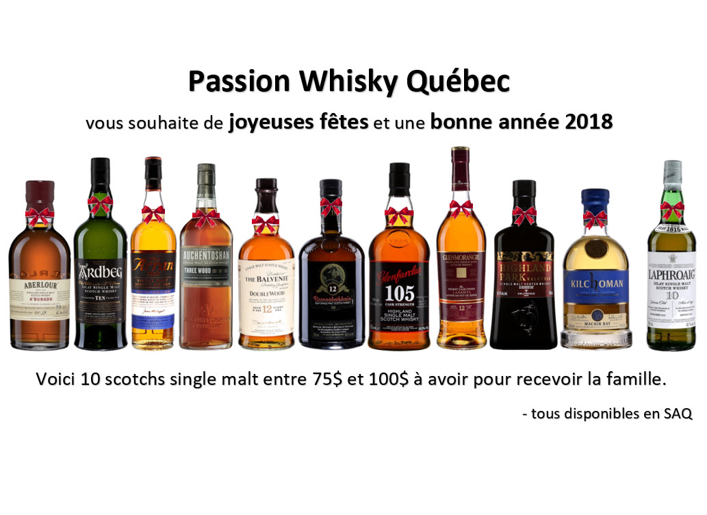 10 bouteilles de scotch pour recevoir la famille à Noël.